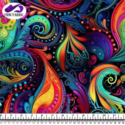 Colorful Abstract Pattern on Black Background