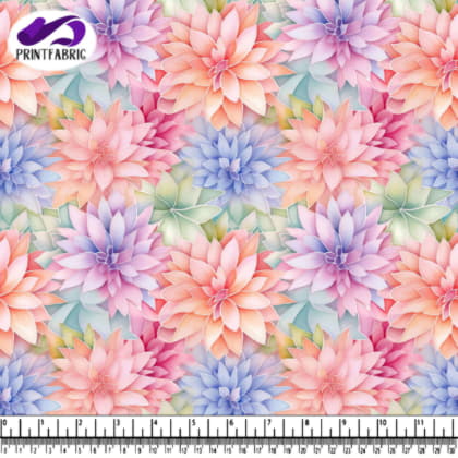 Motif floral coloré avec roses, œillets, marguerites et tourneso