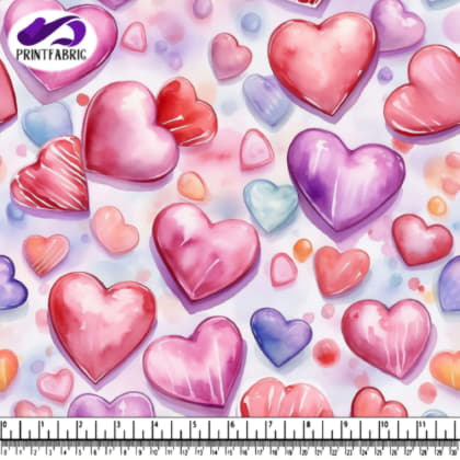 Heart Pattern in Pink, Red, and Purple