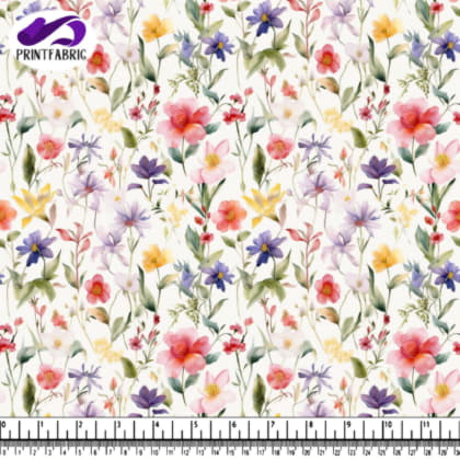 Watercolor Floral Pattern for Wallpaper and Fabric