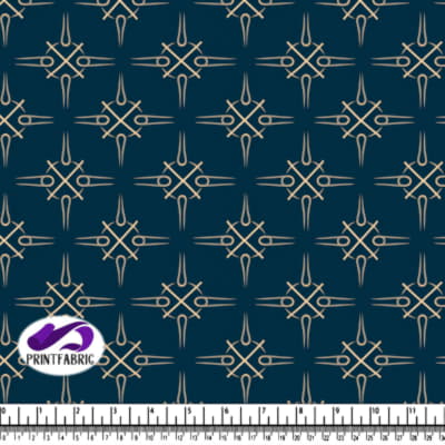 Motif Abstrait de Croix Dorée sur Fond Bleu Foncé