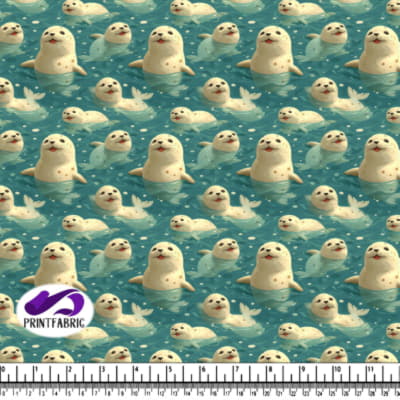 Motif de Phoques Sourire Nageant