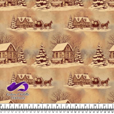 Motif Vintage Village d'Hiver
