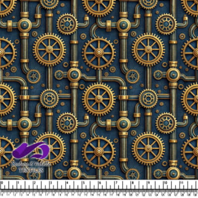 Motif Mécanique : Engrenages et Tuyaux Steampunk