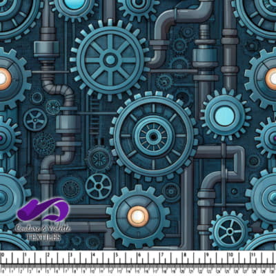 Intricate Mechanical Gears and Pipes Pattern Design