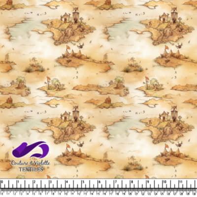 Carte au Trésor de Pirate Fantastique avec Îles et Bateaux