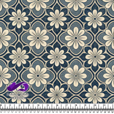 Vintage floral pattern with cream flowers