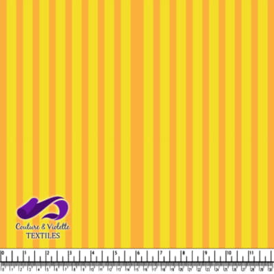 Yellow and orange vertical striped fabric design