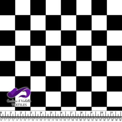 Black and white checkered fabric pattern