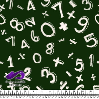 Chalkboard style white math symbols and numbers