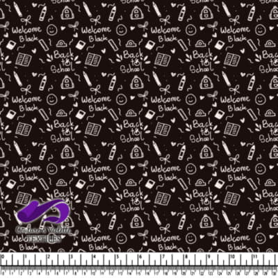 Doodle thématique de rentrée en noir et blanc