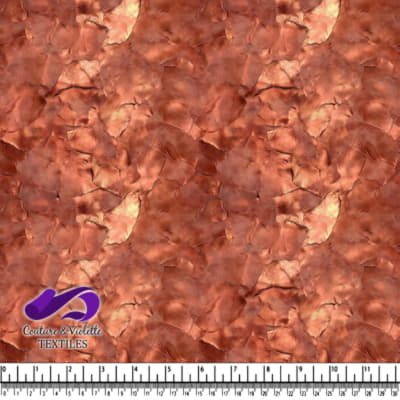 Gros plan sur la texture froissée de tissu en cuivre métallique aux nuances variées