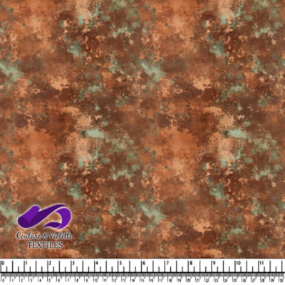 Motif en cuivre texturé rustique et patine teal