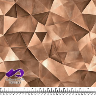 Texture de foil froissé géométrique en cuivre métallisé