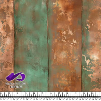 Planches en bois rustiques vieillies avec texture de peinture turquoise et brune écaillée