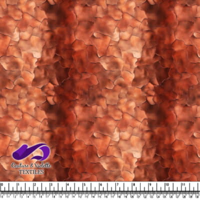 Texture métallique rustique craquelée aux nuances de brun et d'orange