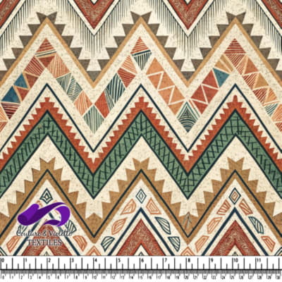 Geometric Tribal Chevron Pattern with Earth Tones