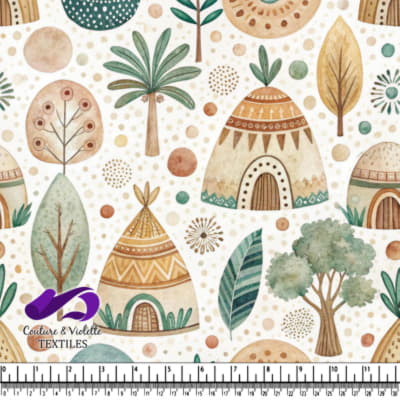 Tentes, Arbres et Formes Abstraites