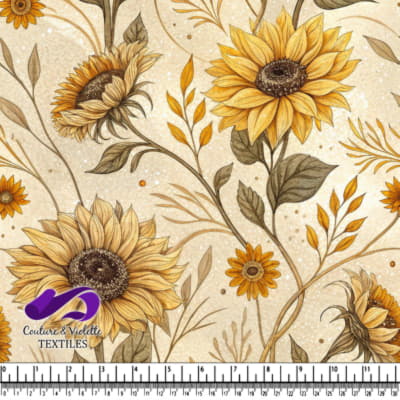 Motif floral vintage de tournesols