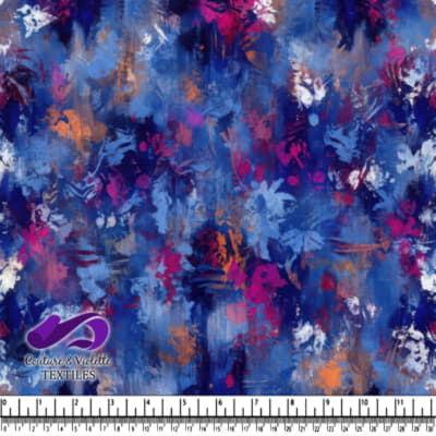 Motif floral abstrait en aquarelle bleue et violette