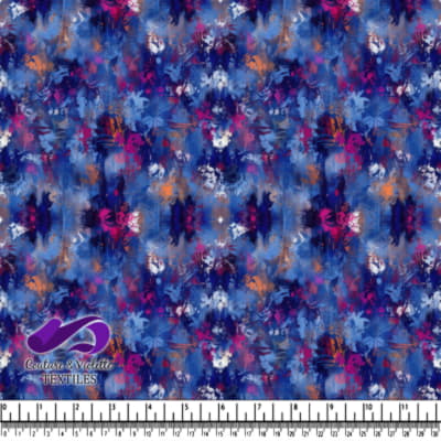 Motif floral abstrait en aquarelle bleue et violette