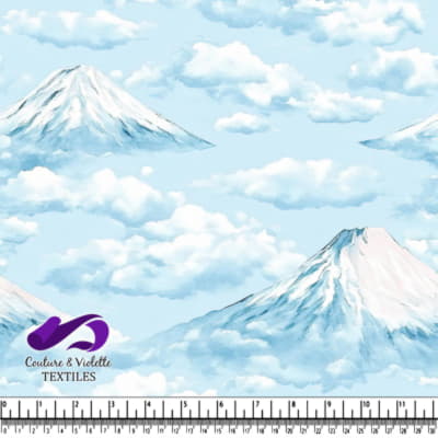 Snowy Mountain Peaks Above the Clouds