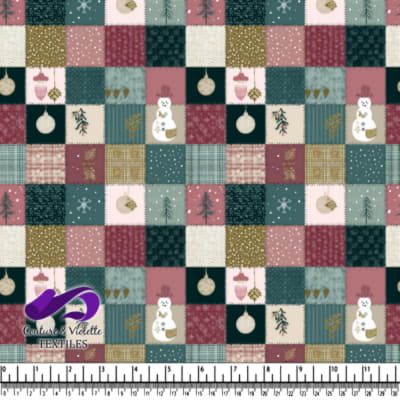 Cozy Winter Patchwork with Snowmen and Holiday Ornaments