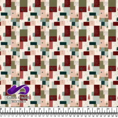 Motif géométrique et sapins de Noël