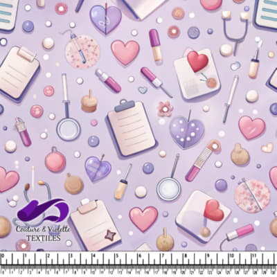 Motif Thématique de Couture et de Cœurs avec Clips et Accessoires