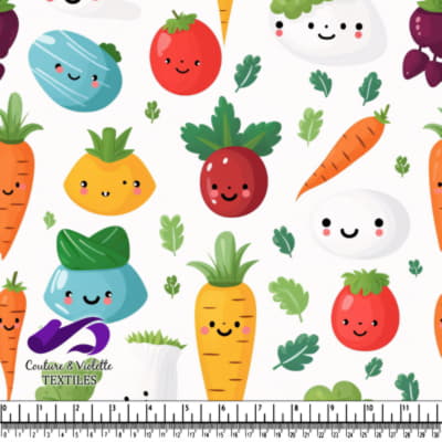 Motif de Légumes Sourire Avec Carottes et Tomates