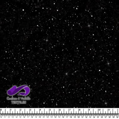 Black Starry Night Sky Pattern Fabric Design