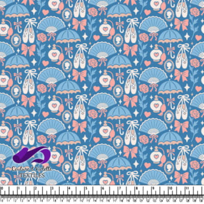 Motif d'Accessoires de Ballet Vintage sur Fond Bleu