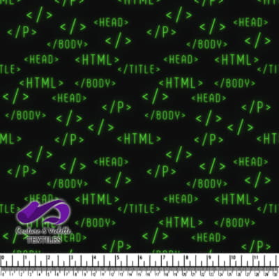 HTML Code Pattern on Black Background