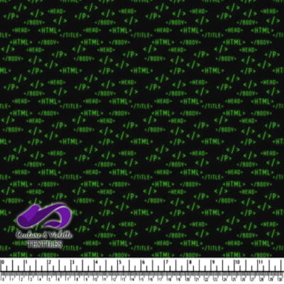 HTML Code Pattern on Black Background