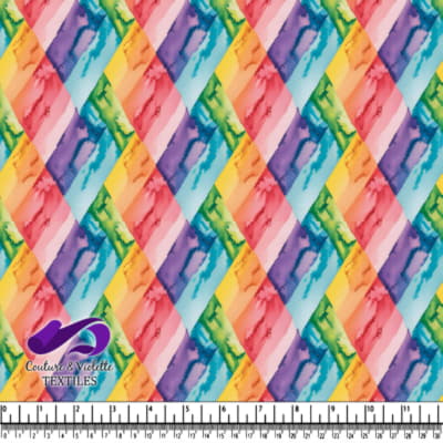 Colorful Watercolor Diamond Pattern Fabric Design