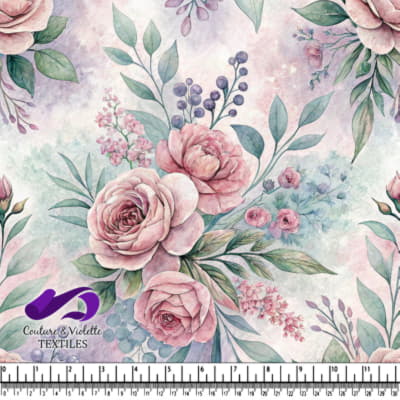 Soft Pink Roses on Pastel Background