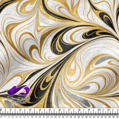 Gold and Black Marble Swirl Pattern