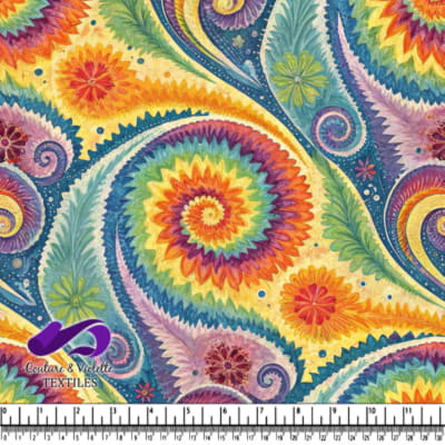 Vibrant Colorful Paisley Spiral Pattern