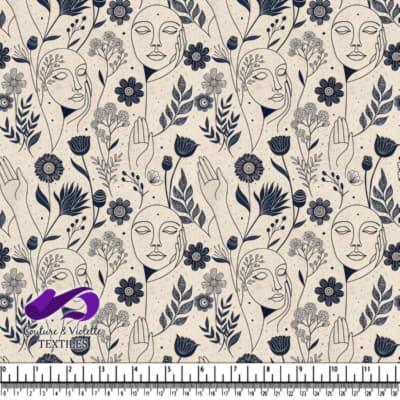 Floral Faces with Botanical Elements