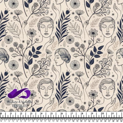 Botanical Dreams and Serene Faces