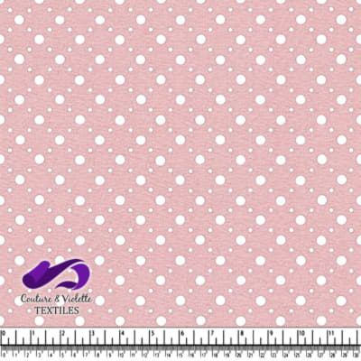 Pink Fabric with White Polka Dots Pattern
