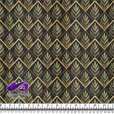 Elegant Gold Leaf Pattern Fabric