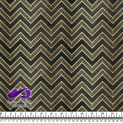 Black and Gold Chevron Pattern Textile
