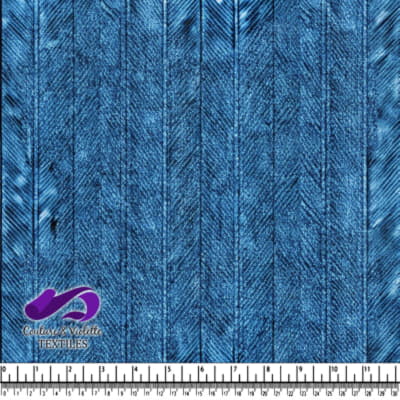 Blue Herringbone Denim Fabric Texture