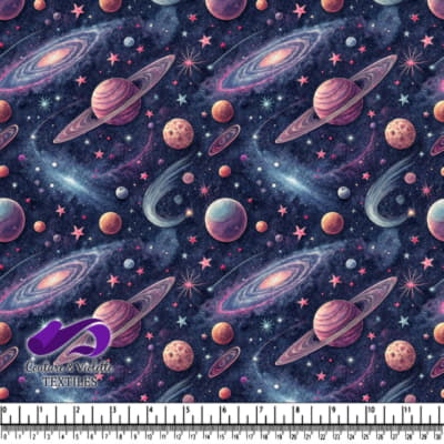 Espace Extérieur Coloré avec Planètes et Étoiles