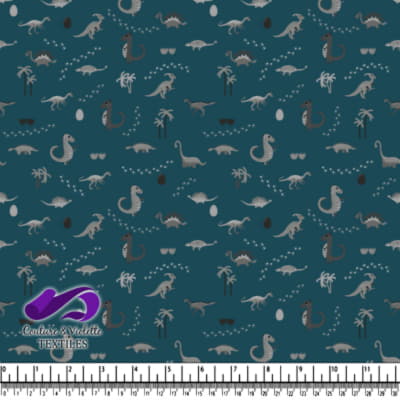 Cute Dinosaur Pattern Fabric Design
