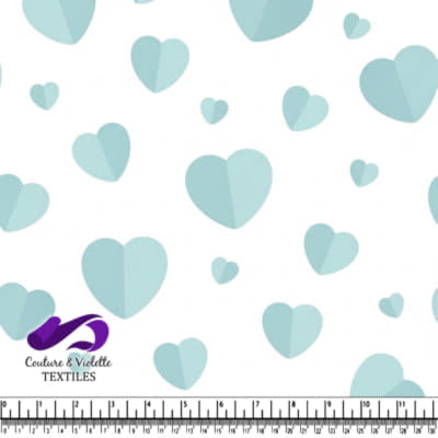 Motif de Cœurs Bleus sur Fond Blanc