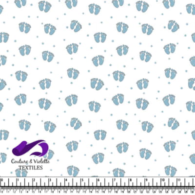 Motif de Petits Pieds de Bébé Bleus