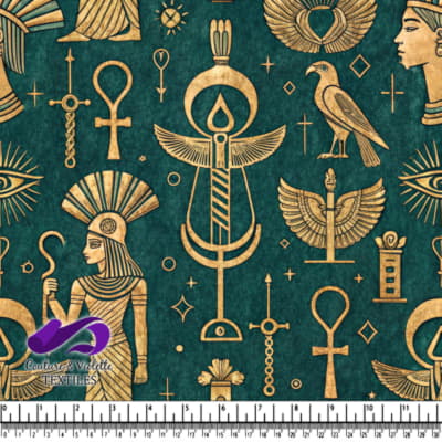 Ancient Egyptian Symbols and Figures Pattern