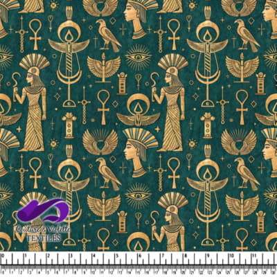 Ancient Egyptian Symbols and Figures Pattern